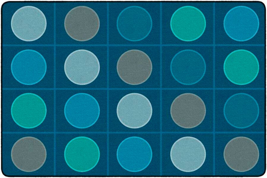 CHILDCRAFT - CARPETS - COLORFUL CIRCLES - RECTANGLE - 6 FT X 9 FT - SPECIFY NUMBER OF SEATS - SPECIFY COLOR