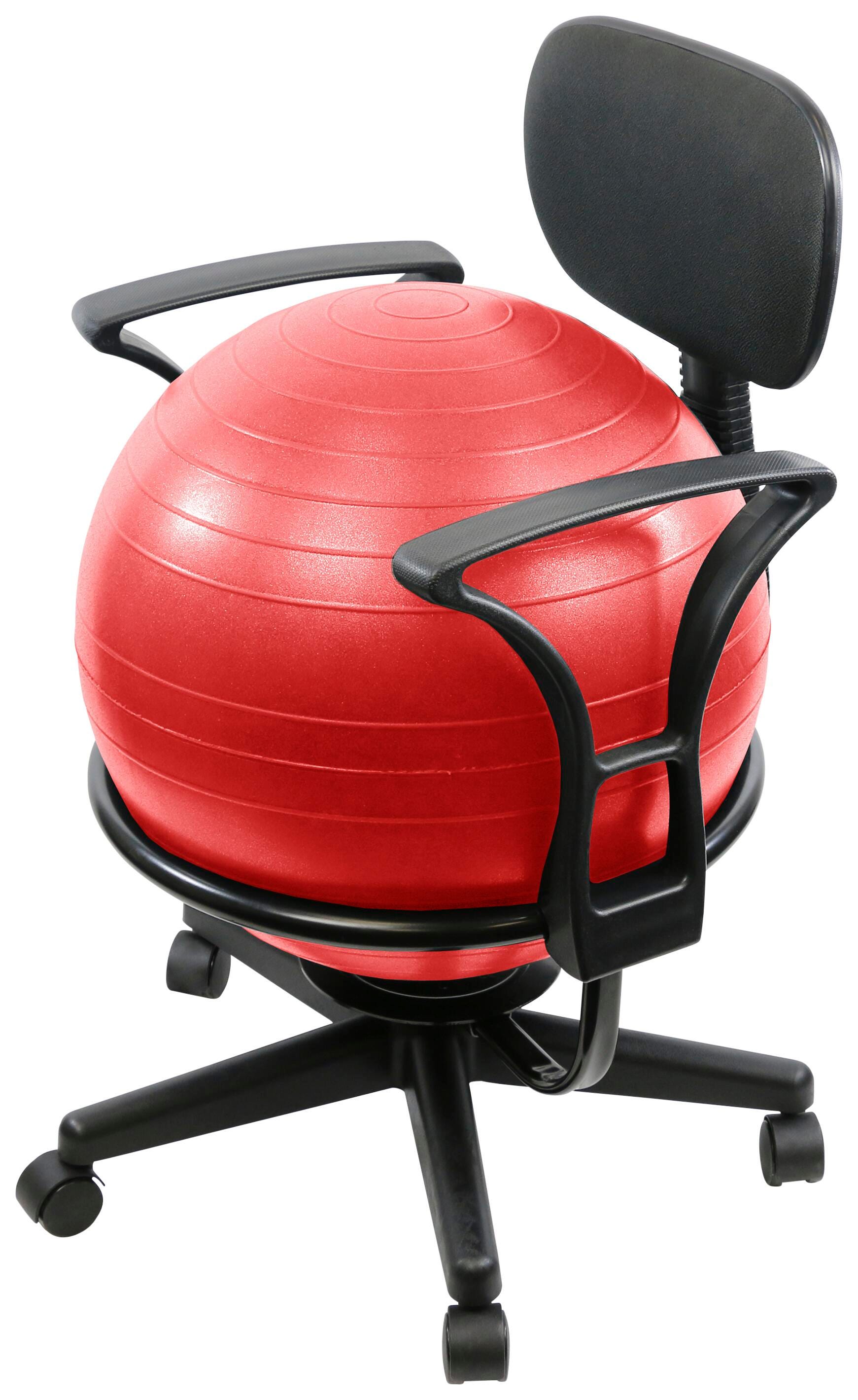 FABRICATION ENTERPRISES INC - CANDO BALL CHAIR WITH BACK AND ARMS - METAL - 22 IN - SPECIFY SEAT COLOR