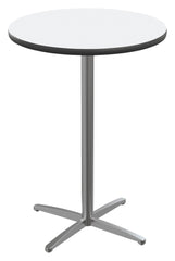 CAFETERIA TABLE - CLASSROOM SELECT - CAFE/BISTRO - ROUND - 30 W X 30 D IN - 42 INCH - MARKERBOARD - SPECIFY TOP COLOR - LOCKEDGE - SPECIFY EDGE COLOR - X-STYLE - SPECIFY FRAME COLOR