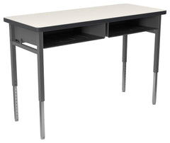 DESK - CLASSROOM SELECT - ADVOCATE SERIES DESK - 4-LEG TWO STUDENT - 48 W X 20 D IN - LAMINATE - T-MOLD - SPECIFY TOP COLOR - SPECIFY EDGE COLOR - BOOKBOX - SPECIFY BOOKBOX TYPE