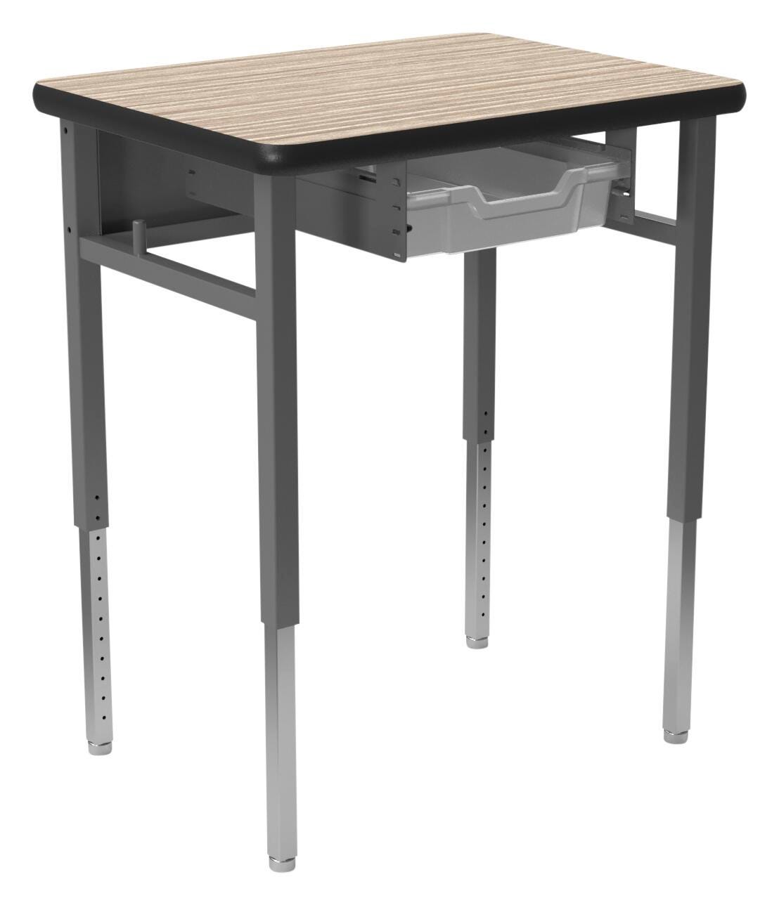 DESK - CLASSROOM SELECT - ADVOCATE SERIES DESK - 4-LEG SINGLE STUDENT - 26 W X 20 D - LAMINATE - LOCKEDGE - SPECIFY TOP COLOR - SPECIFY EDGE COLOR - TOTE RAILS
