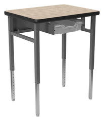 DESK - CLASSROOM SELECT - ADVOCATE SERIES DESK - 4-LEG SINGLE STUDENT - 26 W X 20 D - LAMINATE - LOCKEDGE - SPECIFY TOP COLOR - SPECIFY EDGE COLOR - TOTE RAILS