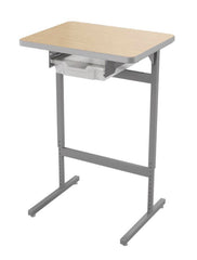 DESK - CLASSROOM SELECT - ADVOCATE SERIES DESK - PEDESTAL LEG SINGLE STUDENT - 26 W X 20 D - MARKERBOARD - LOCKEDGE - SPECIFY TOP COLOR - SPECIFY EDGE COLOR - TOTE RAILS
