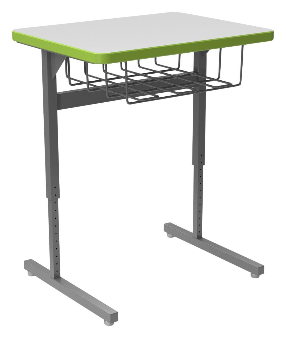 DESK - CLASSROOM SELECT - ADVOCATE SERIES DESK - PEDESTAL LEG SINGLE STUDENT - 26 W X 20 D - MARKERBOARD - T-MOLD - SPECIFY TOP COLOR - SPECIFY EDGE COLOR - BOOKBOX - SPECIFY BOOKBOX TYPE