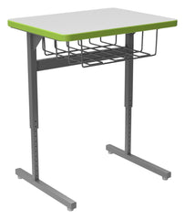 DESK - CLASSROOM SELECT - ADVOCATE SERIES DESK - PEDESTAL LEG SINGLE STUDENT - 26 W X 20 D - MARKERBOARD - T-MOLD - SPECIFY TOP COLOR - SPECIFY EDGE COLOR - BOOKBOX - SPECIFY BOOKBOX TYPE