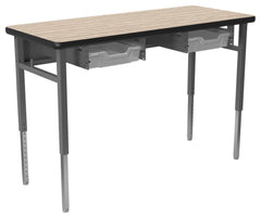 DESK - CLASSROOM SELECT - ADVOCATE SERIES DESK - 4-LEG TWO STUDENT - 48 W X 20 D IN - LAMINATE - LOCKEDGE - SPECIFY TOP COLOR - SPECIFY EDGE COLOR - TOTE RAILS