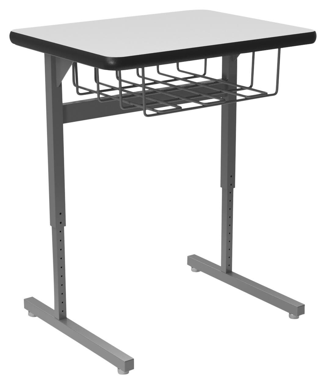 DESK - CLASSROOM SELECT - ADVOCATE SERIES DESK - PEDESTAL LEG SINGLE STUDENT - 26 W X 20 D - MARKERBOARD - LOCKEDGE - SPECIFY TOP COLOR - SPECIFY EDGE COLOR - BOOKBOX - SPECIFY BOOKBOX TYPE
