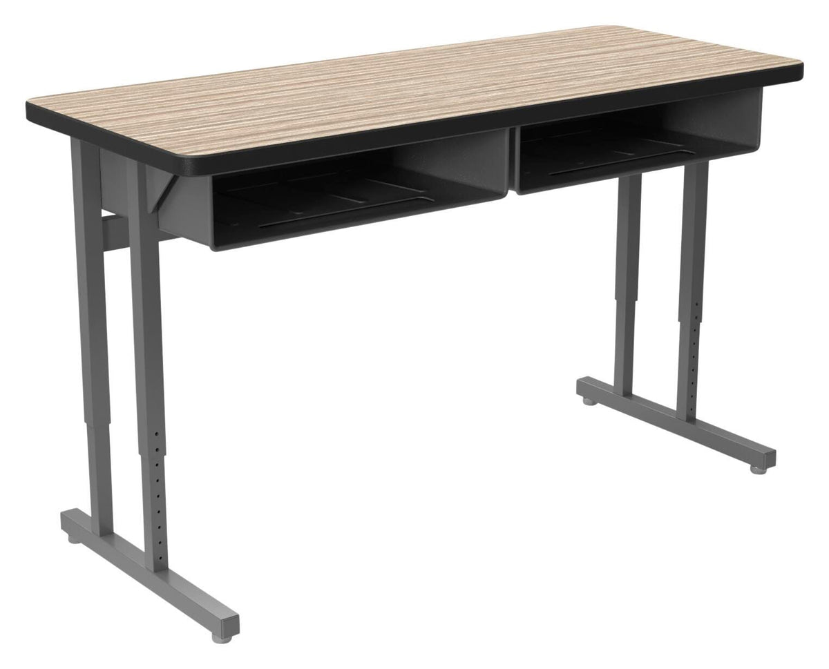 DESK - CLASSROOM SELECT - ADVOCATE SERIES DESK - PEDESTAL LEG TWO STUDENT - 48 W X 20 D IN - LAMINATE - LOCKEDGE - SPECIFY TOP COLOR - SPECIFY EDGE COLOR - BOOKBOX - SPECIFY BOOKBOX TYPE