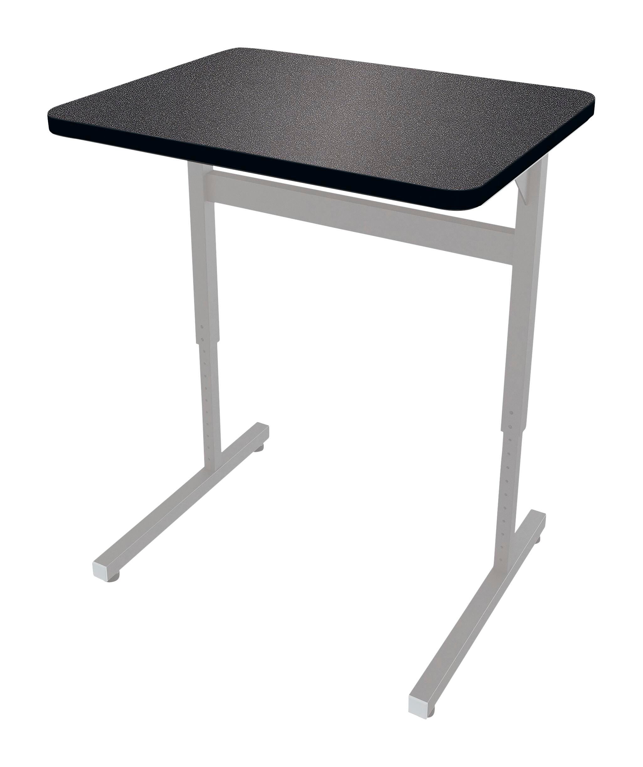 DESK - CLASSROOM SELECT - ADVOCATE SERIES DESK - PEDESTAL LEG STANDING HEIGHT SINGLE STUDENT - 26 W X 20 D - LAMINATE - T-MOLD - SPECIFY TOP COLOR - SPECIFY EDGE COLOR - TOTE RAILS