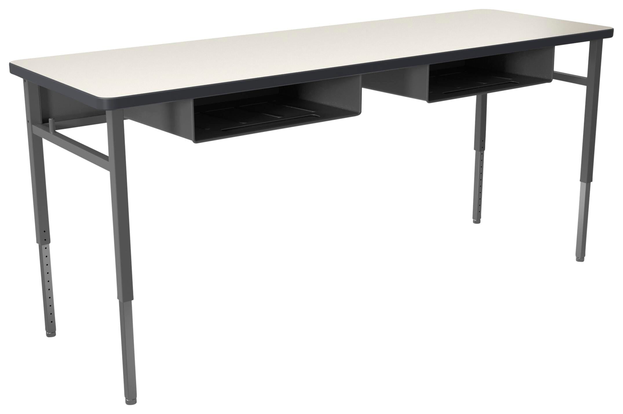DESK - CLASSROOM SELECT - ADVOCATE SERIES DESK - 4-LEG TWO STUDENT - 72 W X 24 D IN - LAMINATE - T-MOLD - SPECIFY TOP COLOR - SPECIFY EDGE COLOR - BOOKBOX - SPECIFY BOOKBOX TYPE