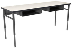 DESK - CLASSROOM SELECT - ADVOCATE SERIES DESK - 4-LEG TWO STUDENT - 72 W X 24 D IN - LAMINATE - T-MOLD - SPECIFY TOP COLOR - SPECIFY EDGE COLOR - BOOKBOX - SPECIFY BOOKBOX TYPE