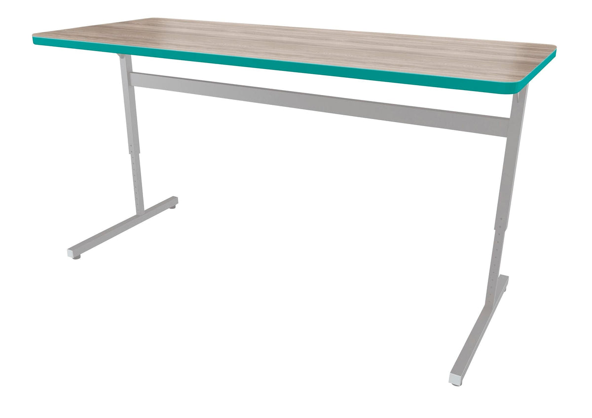 DESK - CLASSROOM SELECT - ADVOCATE SERIES DESK - PEDESTAL LEG TWO STUDENT - 60 W X 24 D IN - LAMINATE - T-MOLD - SPECIFY TOP COLOR - SPECIFY EDGE COLOR - NONE