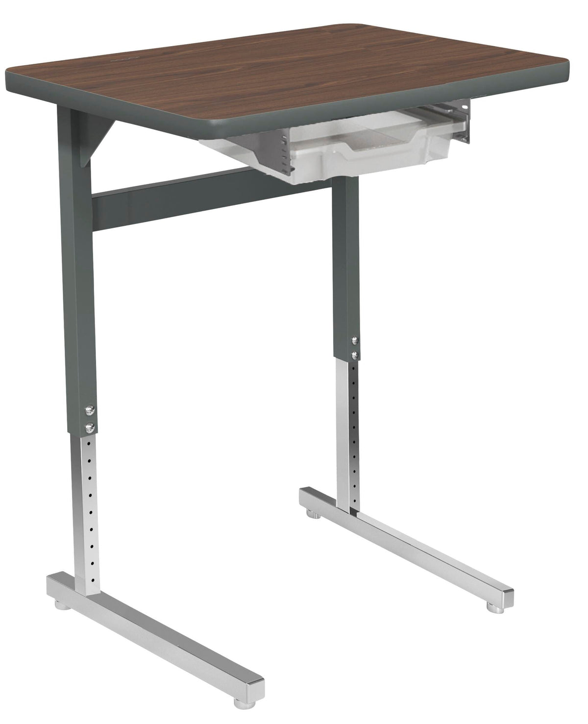 DESK - CLASSROOM SELECT - ADVOCATE SERIES DESK - PEDESTAL LEG SINGLE STUDENT - 26 W X 20 D - LAMINATE - LOCKEDGE - SPECIFY TOP COLOR - SPECIFY EDGE COLOR - TOTE RAILS