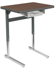 DESK - CLASSROOM SELECT - ADVOCATE SERIES DESK - PEDESTAL LEG SINGLE STUDENT - 26 W X 20 D - LAMINATE - LOCKEDGE - SPECIFY TOP COLOR - SPECIFY EDGE COLOR - TOTE RAILS