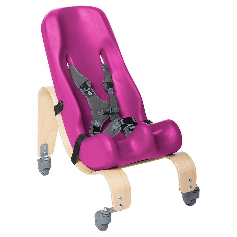 SPECIAL TOMATO - SOFT-TOUCH SITTER WITH MOBILE BASE - SPECIFY PRODUCT DIMENSIONS - SIZE 5 - SPECIFY SEAT COLOR