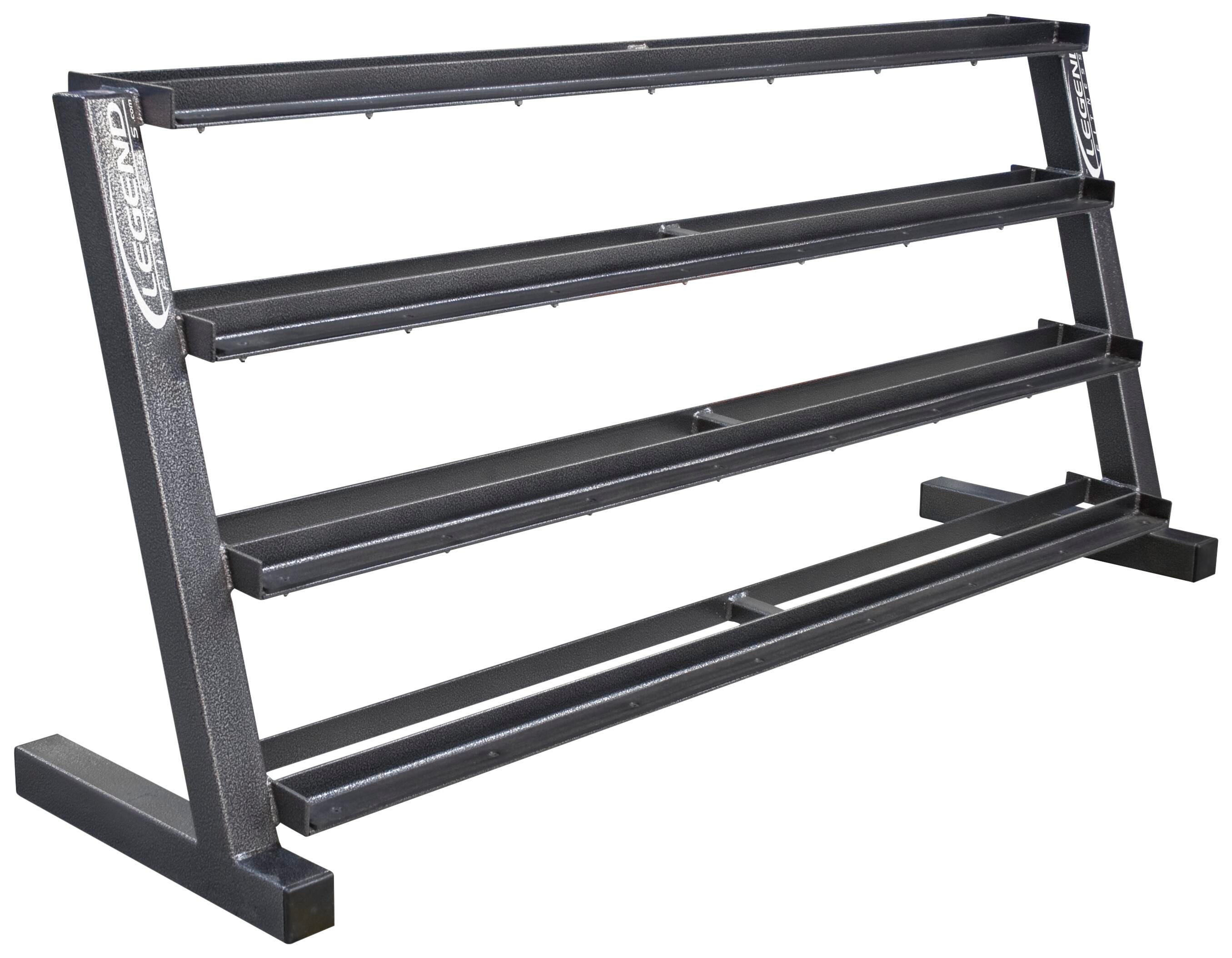LEGEND FITNESS - FOUR TIER HEX HEAD DUMBBELL RACK - 86 IN X 24 IN X 41 IN - SPECIFY FRAME COLOR