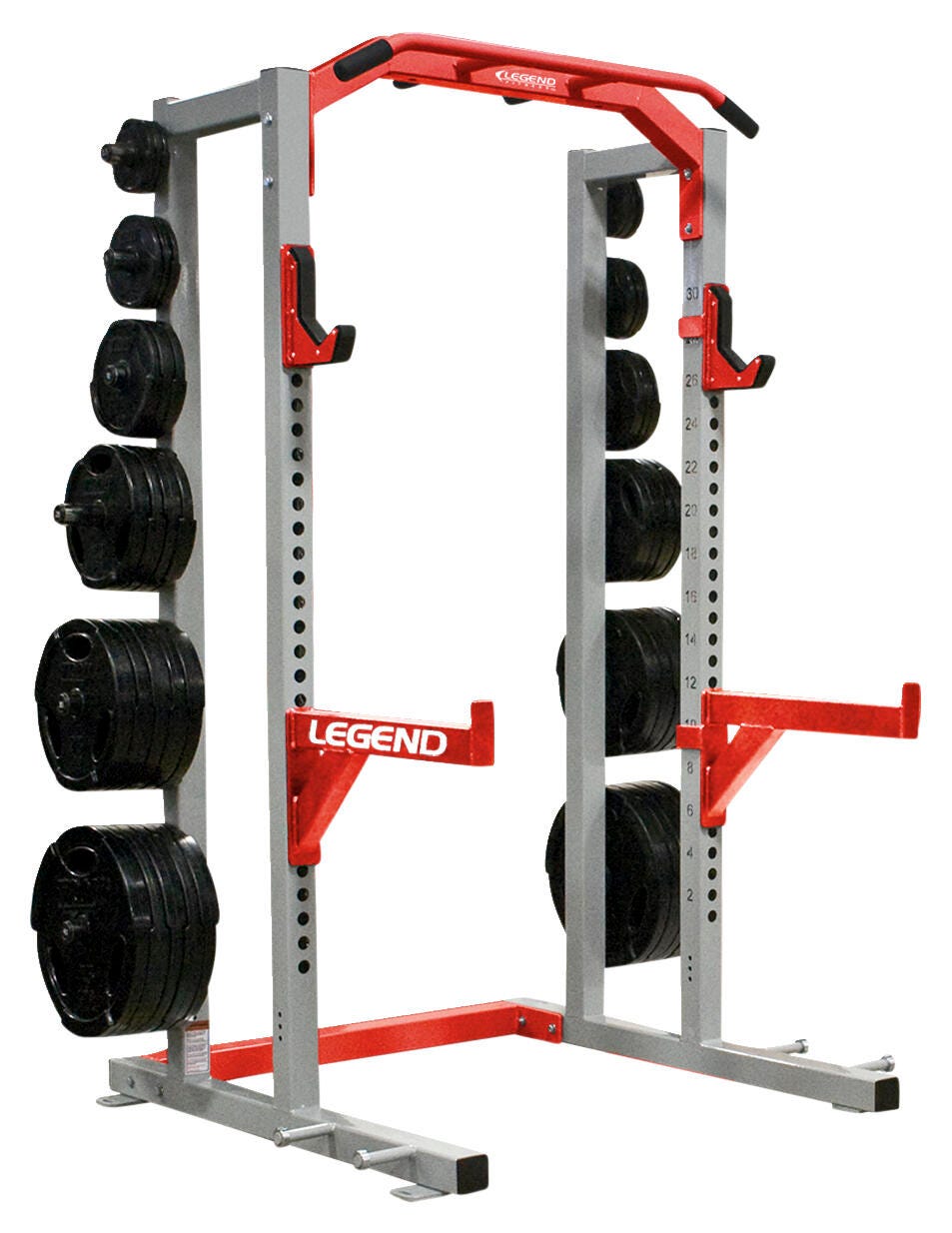 LEGEND FITNESS - PERFORMANCE SERIES HALF POWER CAGE - 55 IN X 68 IN X 93 IN - SPECIFY FRAME COLOR - SPECIFY CROSS MEMBER COLOR