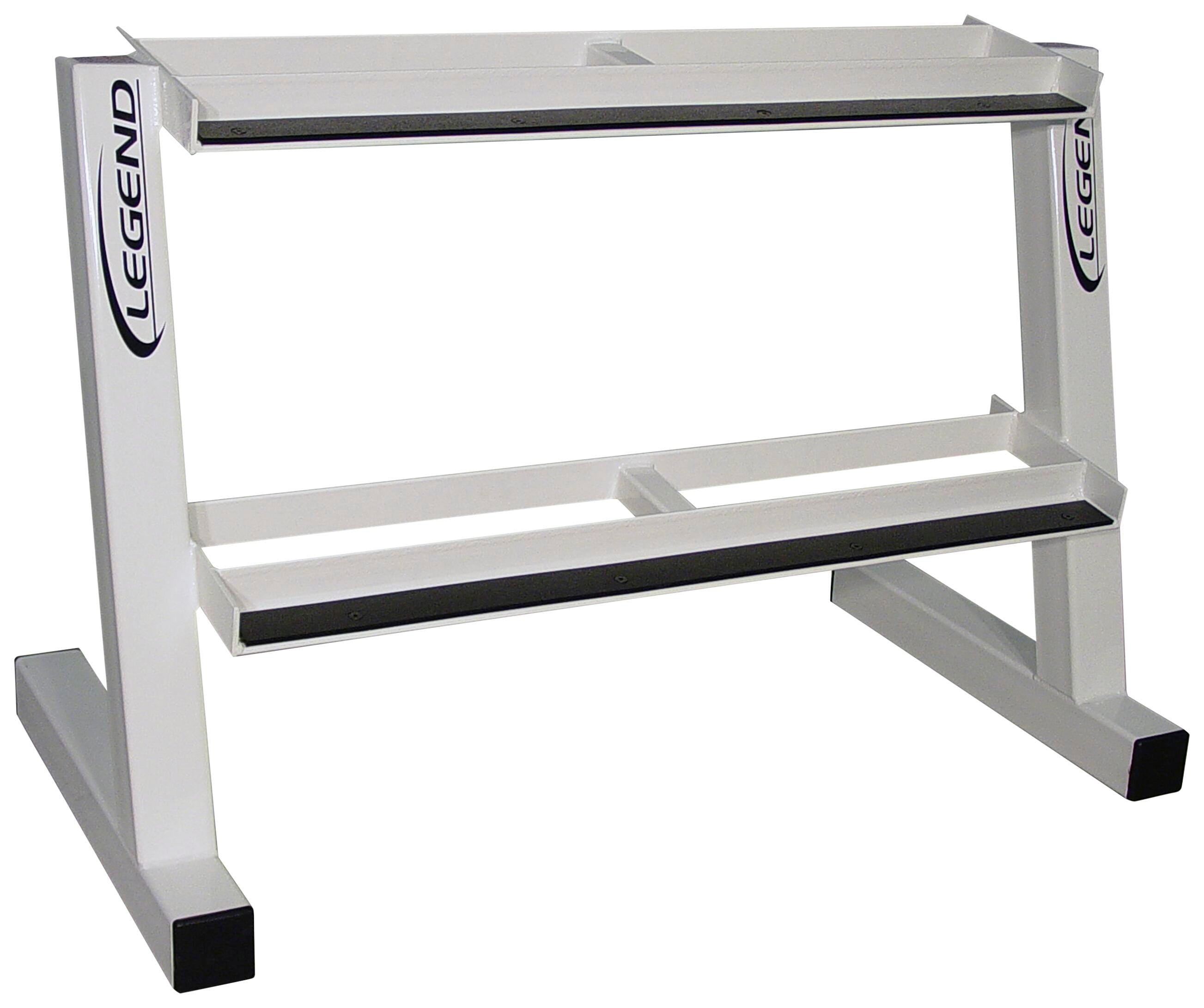 LEGEND FITNESS - TWO TIER HEX HEAD DUMBBELL SHORT RACK - 46 IN X 24 IN X 32 IN - SPECIFY FRAME COLOR