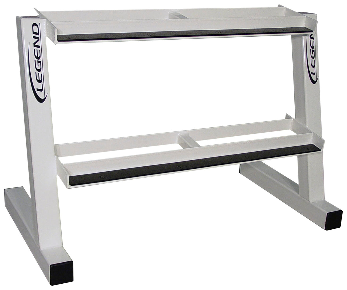 LEGEND FITNESS - TWO TIER HEX HEAD DUMBBELL SHORT RACK - 46 IN X 24 IN X 32 IN - SPECIFY FRAME COLOR