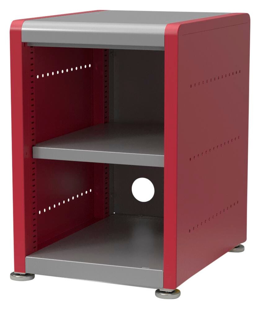 CLASSROOM SELECT - GEODE SERIES STORAGE CABINET - SHORT - SINGLE WIDE - ONE SHELF - OPEN - SPECIFY SIDE PANEL COLOR - STANDARD - GLIDE