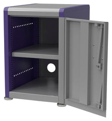 CLASSROOM SELECT - GEODE SERIES STORAGE CABINET - SHORT - SINGLE WIDE - ONE SHELF - DOOR - SPECIFY SIDE PANEL COLOR - STANDARD - GLIDE