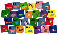 CHILDCRAFT - CARPETS - ALPHABET FRIENDS WASHABLE SQUARES - 15 IN X 15 IN - SPECIFY COLOR