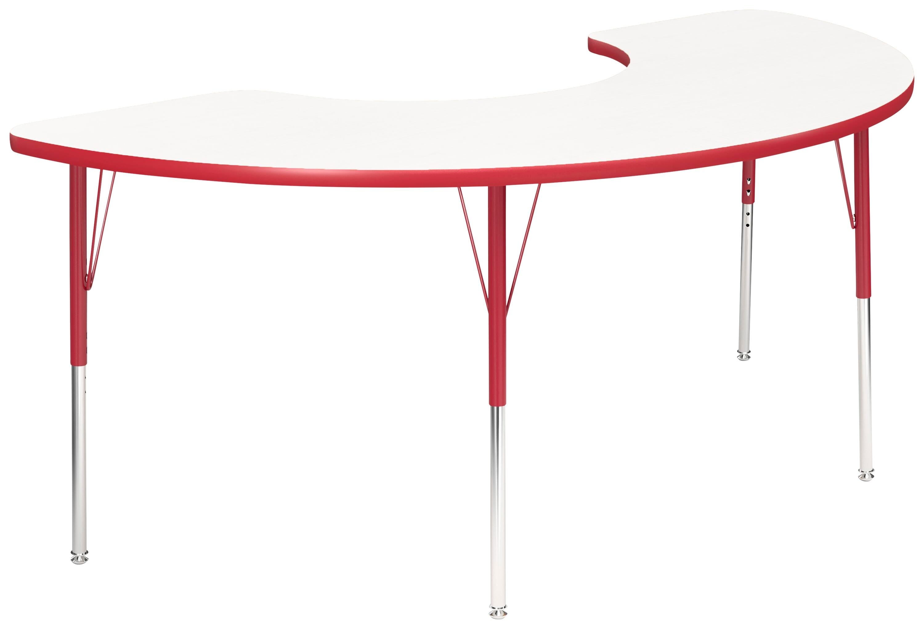 TABLE - CLASSROOM SELECT - HALF MOON ACTIVITY TABLE - 72 X 36 - SPECIFY PRODUCT HEIGHT - MARKERBOARD - LOCKEDGE - SPECIFY TOP COLOR - SPECIFY EDGE COLOR - SPECIFY LEG COLOR - STANDARD