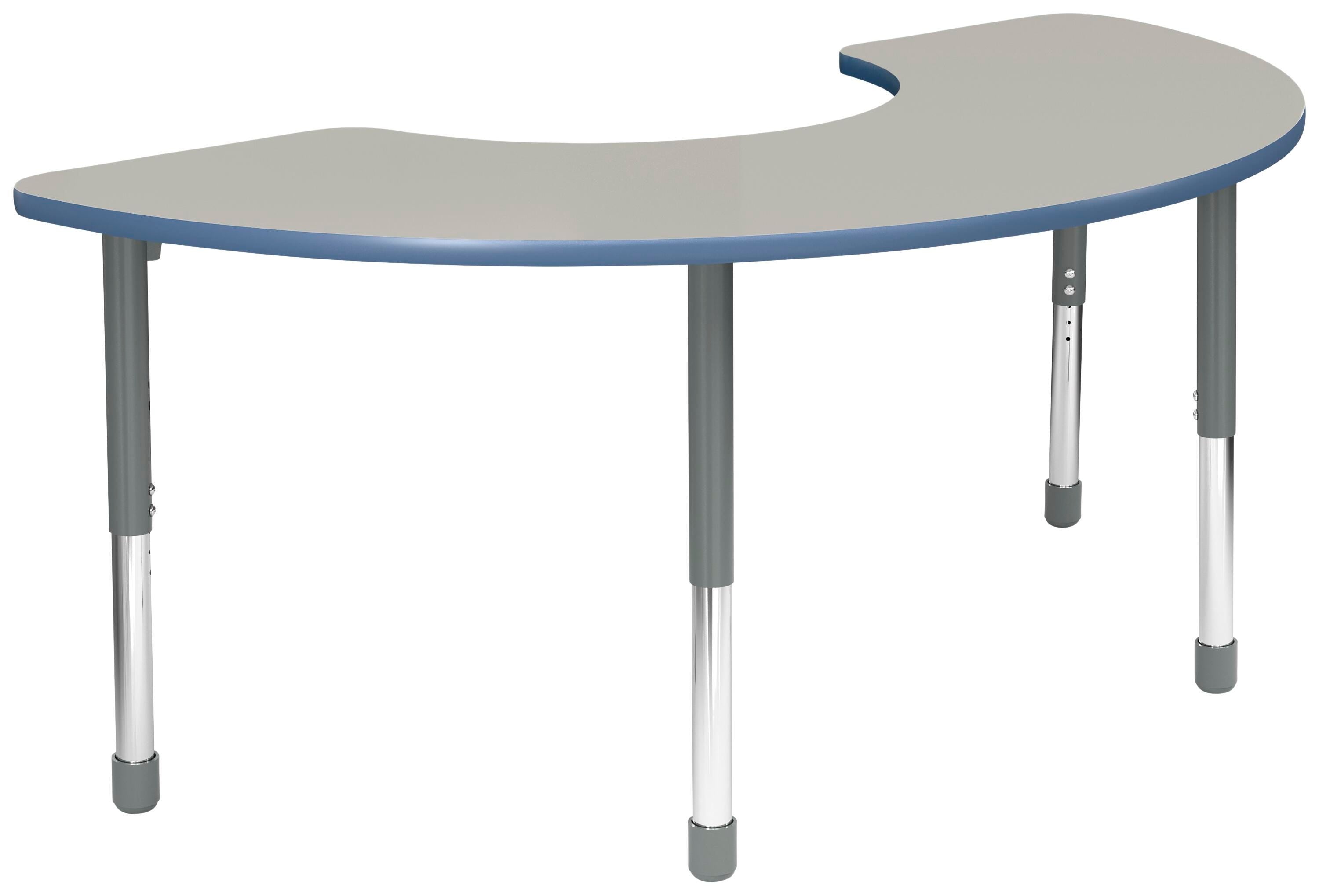 TABLE - CLASSROOM SELECT - HALF MOON ACTIVITY TABLE - 72 X 36 - SPECIFY PRODUCT HEIGHT - LAMINATE - T-MOLD - SPECIFY TOP COLOR - SPECIFY EDGE COLOR - SPECIFY LEG COLOR - APOLLO
