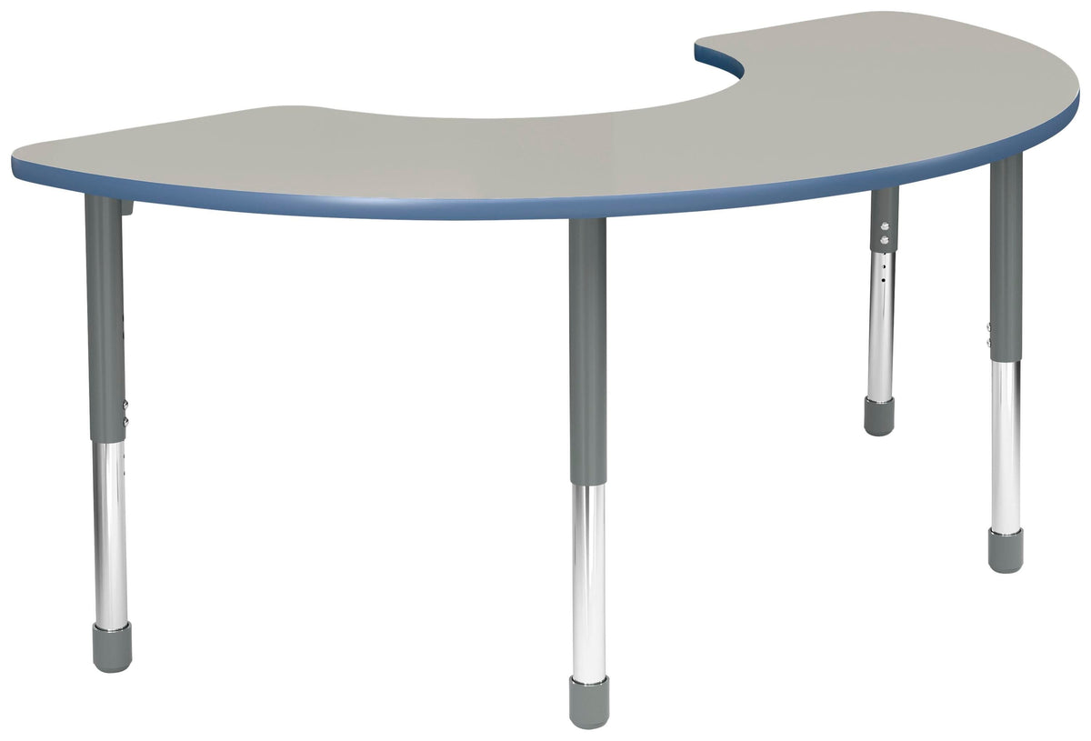 TABLE - CLASSROOM SELECT - HALF MOON ACTIVITY TABLE - 72 X 36 - SPECIFY PRODUCT HEIGHT - LAMINATE - T-MOLD - SPECIFY TOP COLOR - SPECIFY EDGE COLOR - SPECIFY LEG COLOR - APOLLO