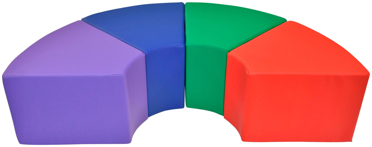 CHILDCRAFT WEDGE OTTOMAN - 18 W X 16 D X 12 H INCHES - SET OF 4 - RAINBOW COLOR