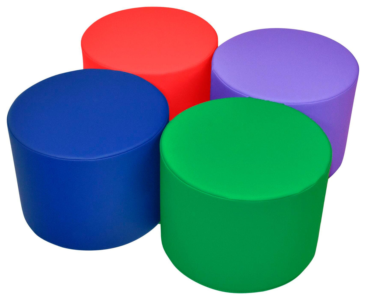 CHILDCRAFT - OTTOMANS - ROUND - SET OF 4 - 16 W X 16 D X 12 H IN - SPECIFY COLOR