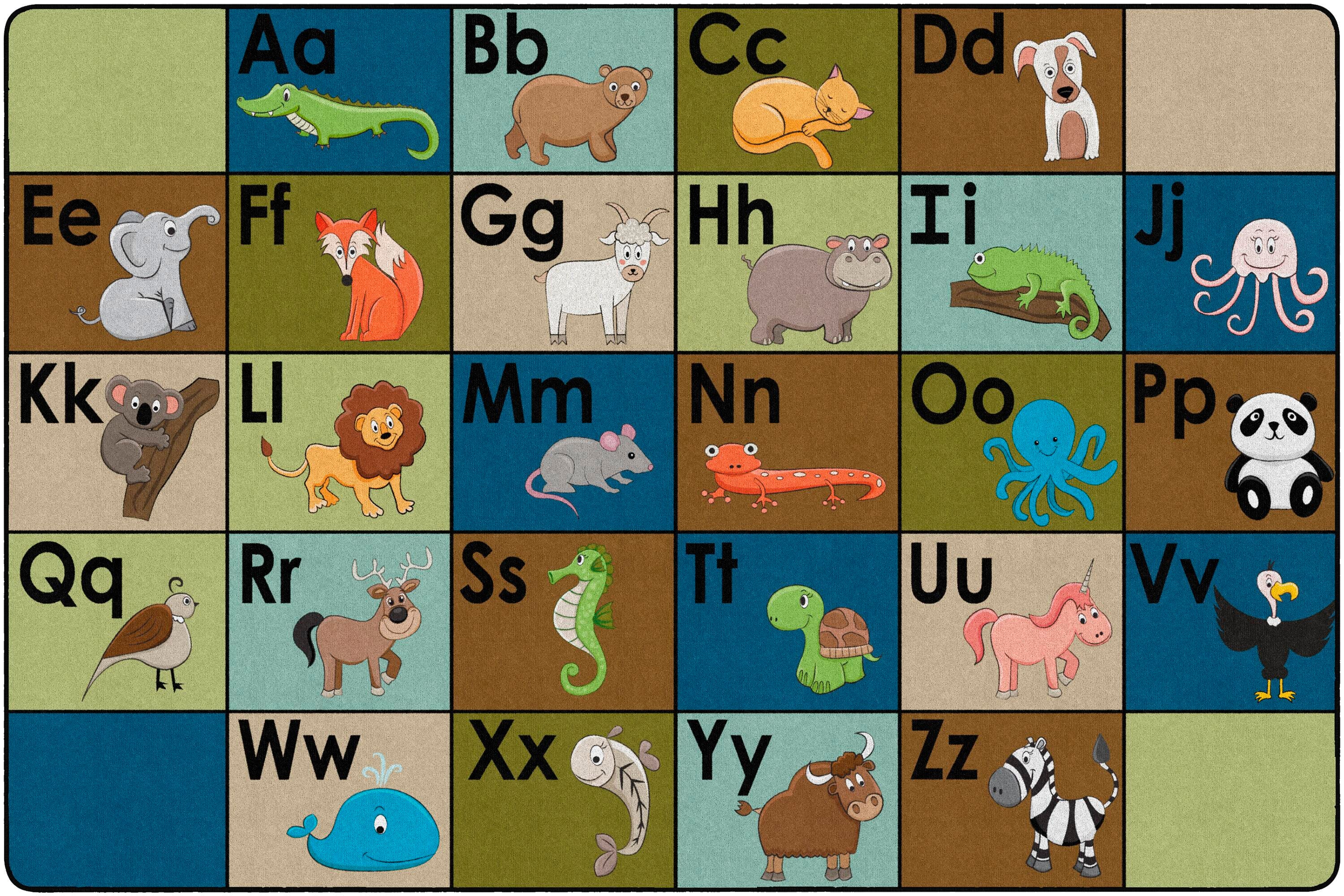 CHILDCRAFT - CARPETS - ALPHABET FRIENDS - RECTANGLE - 6 FT X 9 FT - SPECIFY COLOR