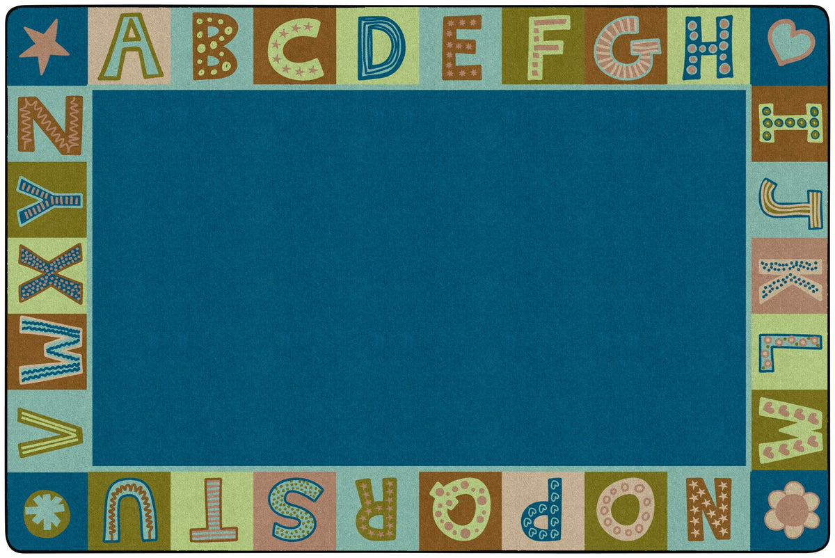 CHILDCRAFT - CARPETS - ALPHABET BLOCKS BORDER - RECTANGLE - 6 FT X 9 FT - SPECIFY COLOR