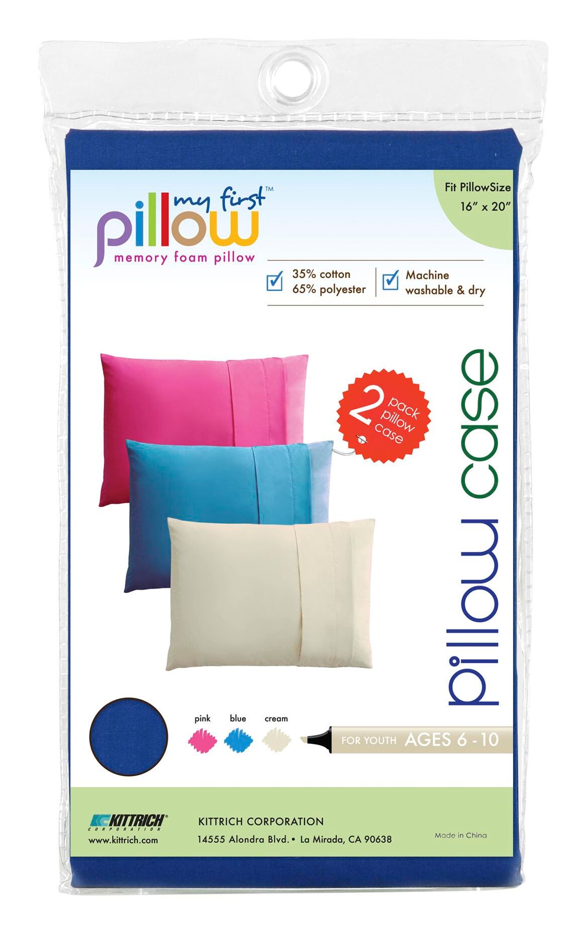 KITTRICH - PILLOW CASE - MY FIRST YOUTH - PACK OF 6 - SPECIFY COLOR