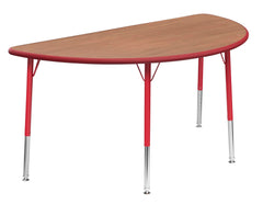 TABLE - CLASSROOM SELECT - HALF ROUND ACTIVITY TABLE - 60 X 30 - SPECIFY PRODUCT HEIGHT - LAMINATE - LOCKEDGE - SPECIFY TOP COLOR - SPECIFY EDGE COLOR - SPECIFY LEG COLOR - STANDARD
