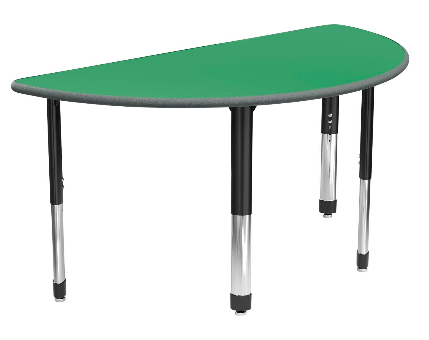 TABLE - CLASSROOM SELECT - HALF ROUND ACTIVITY TABLE - 60 X 30 - SPECIFY PRODUCT HEIGHT - LAMINATE - LOCKEDGE - SPECIFY TOP COLOR - SPECIFY EDGE COLOR - SPECIFY LEG COLOR - NEOCLASS