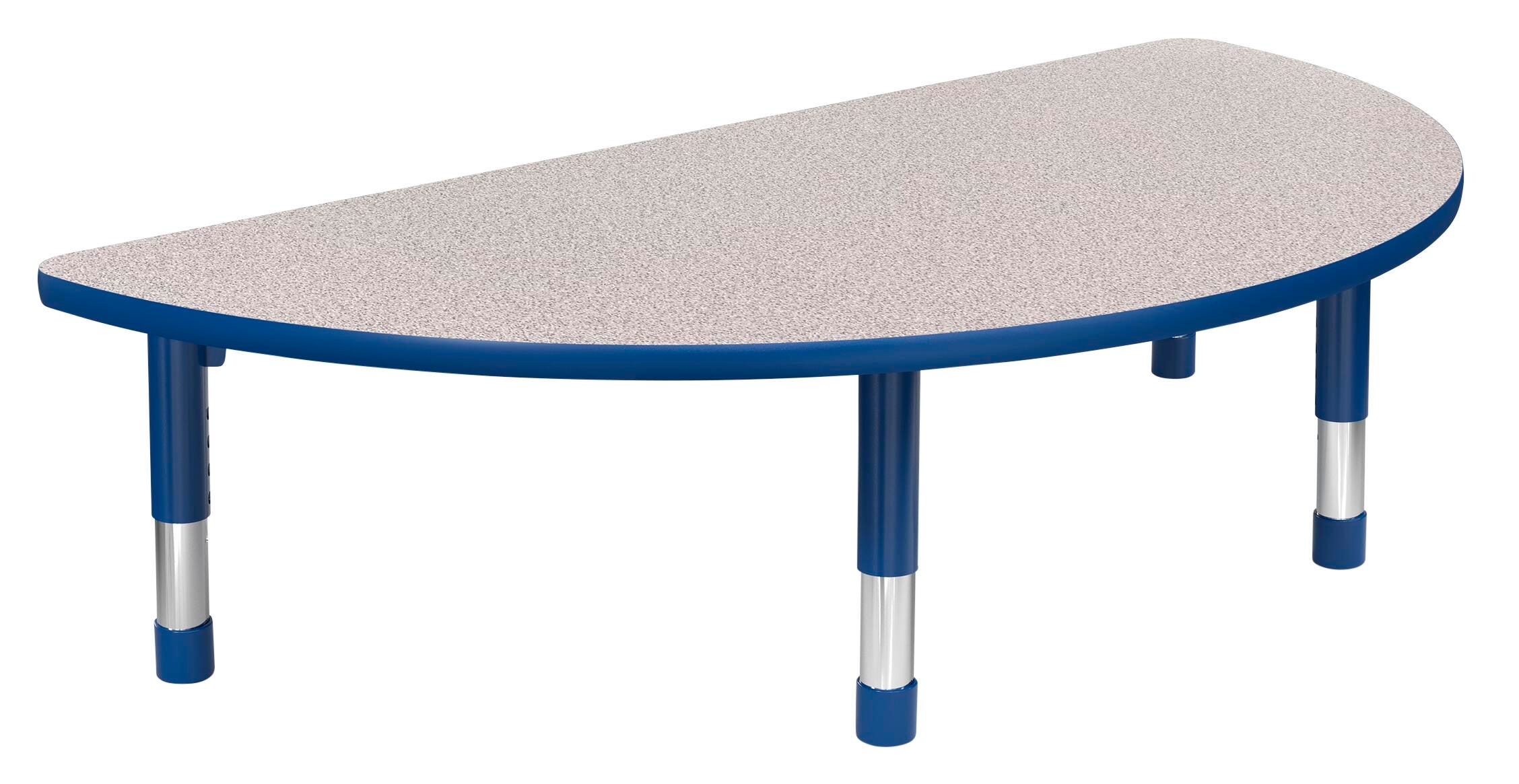 TABLE - CLASSROOM SELECT - HALF ROUND ACTIVITY TABLE - 60 X 30 - SPECIFY PRODUCT HEIGHT - LAMINATE - T-MOLD - SPECIFY TOP COLOR - SPECIFY EDGE COLOR - SPECIFY LEG COLOR - APOLLO