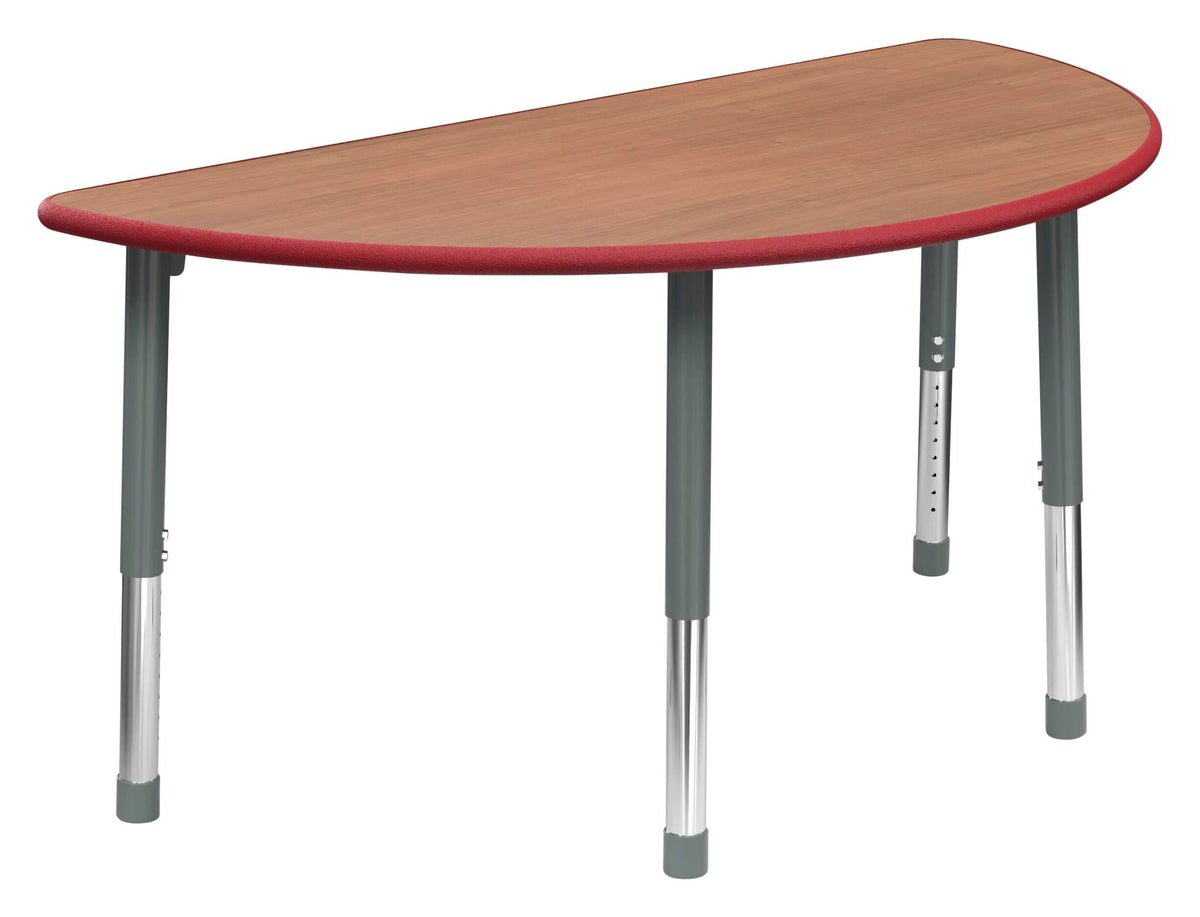 TABLE - CLASSROOM SELECT - HALF ROUND ACTIVITY TABLE - 60 X 30 - SPECIFY PRODUCT HEIGHT - LAMINATE - LOCKEDGE - SPECIFY TOP COLOR - SPECIFY EDGE COLOR - SPECIFY LEG COLOR - APOLLO