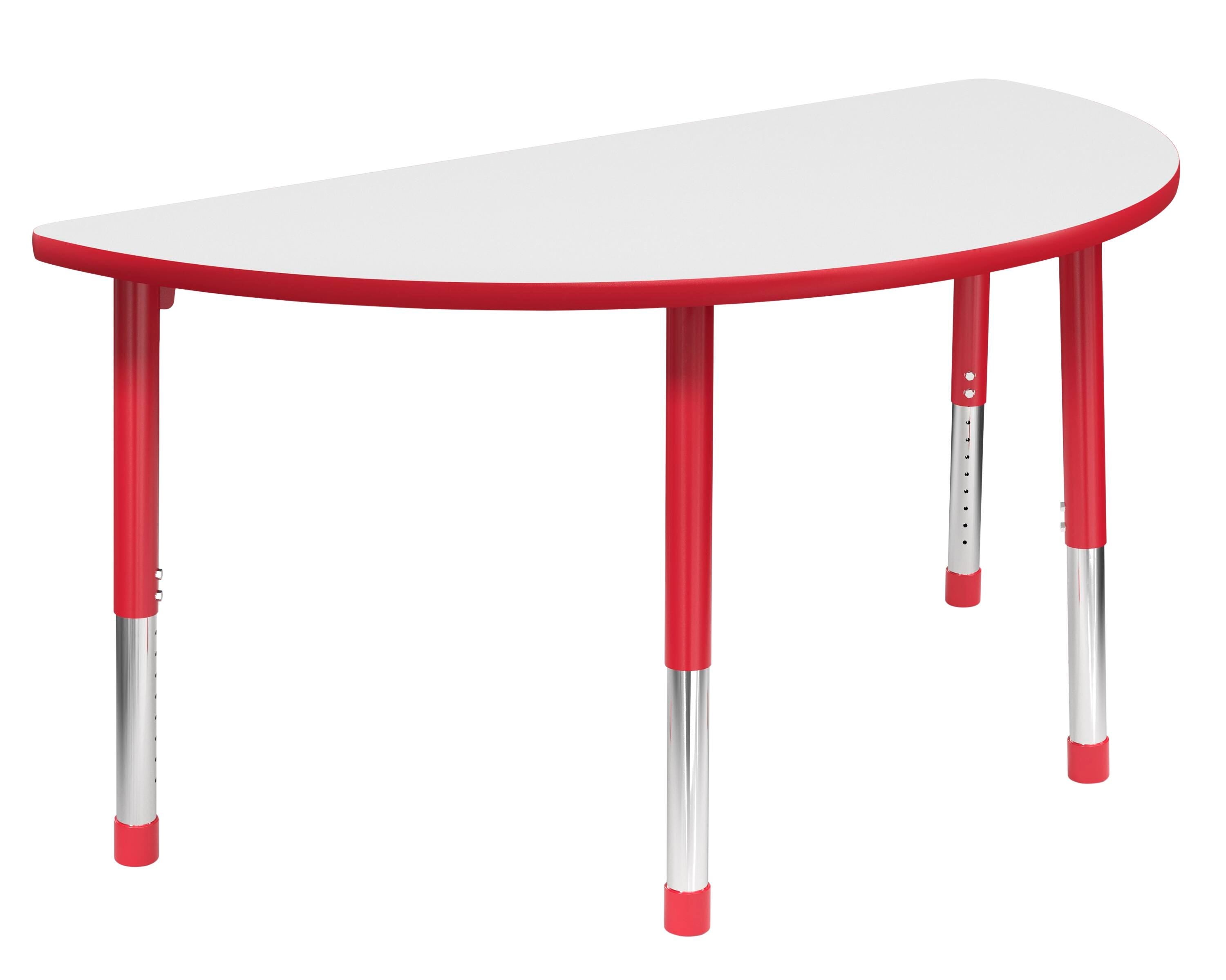 TABLE - CLASSROOM SELECT - HALF ROUND ACTIVITY TABLE - 60 X 30 - SPECIFY PRODUCT HEIGHT - MARKERBOARD - T-MOLD - SPECIFY TOP COLOR - SPECIFY EDGE COLOR - SPECIFY LEG COLOR - APOLLO