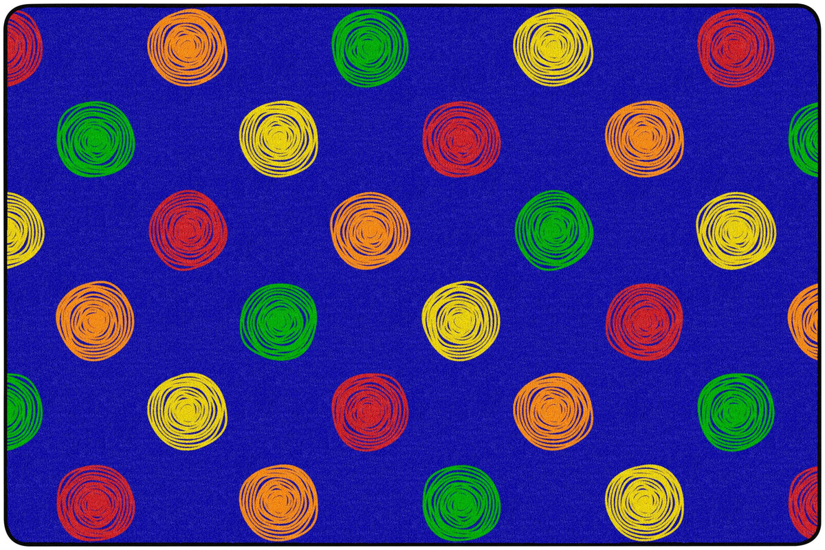 CHILDCRAFT - CARPETS - DOODLE DOTS - RECTANGLE - 6 FT X 9 FT - SPECIFY COLOR