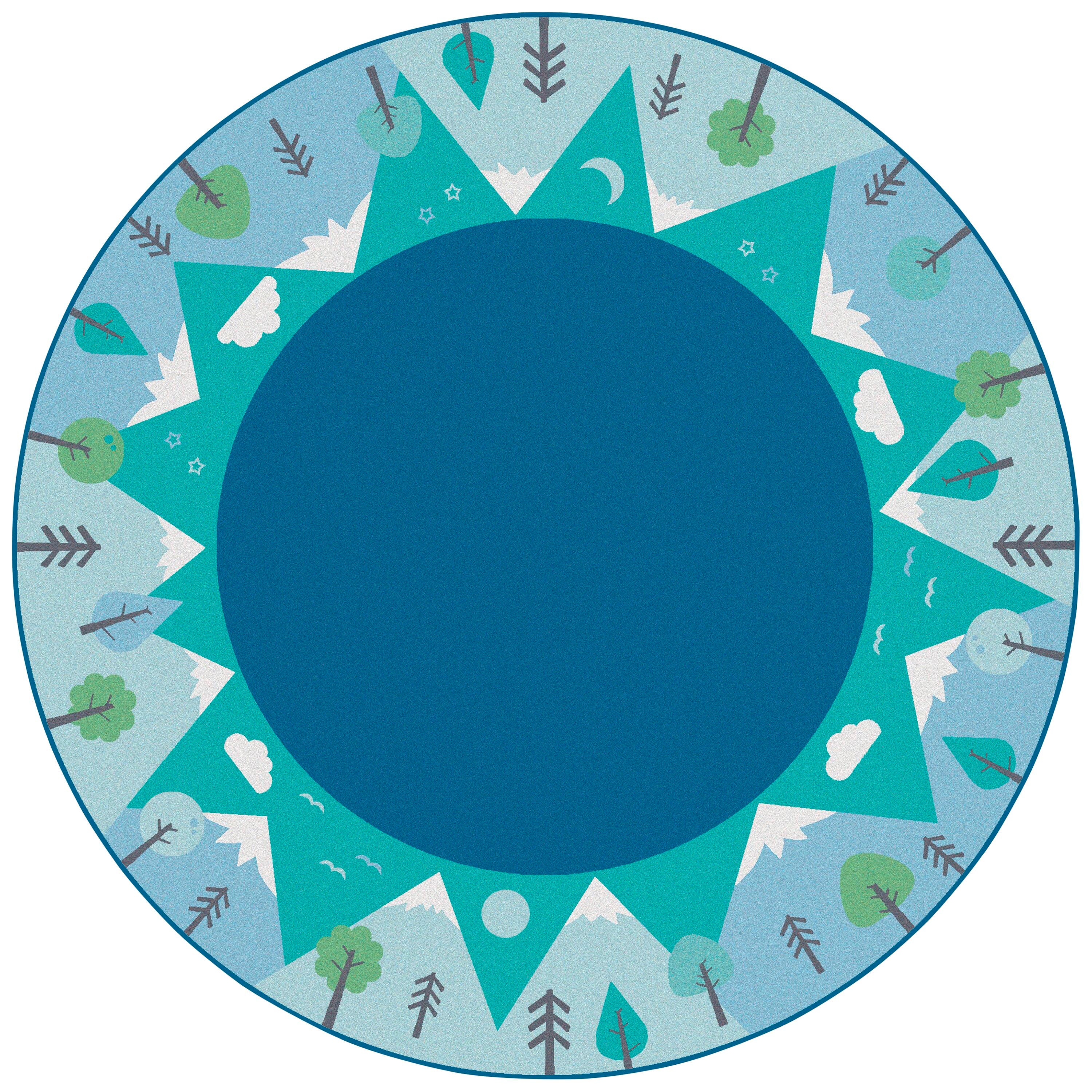 CARPETS FOR KIDS - KIDSOFT TRANQUIL MOUNTAINS - ROUND - 6 FT DIA - SPECIFY COLOR