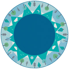 CARPETS FOR KIDS - KIDSOFT TRANQUIL MOUNTAINS - ROUND - 6 FT DIA - SPECIFY COLOR