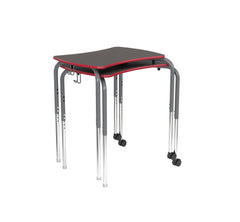 DESK - CLASSROOM SELECT - INSPO STACKING STUDY TOP - 26X20 BOWTIE - TITANIUM FRAME - 22-1/2-31-1/2 INCH ADJ HEIGHT - LAMINATE - SPECIFY TOP COLOR - T-MOLD - SPECIFY EDGE COLOR - CASTER