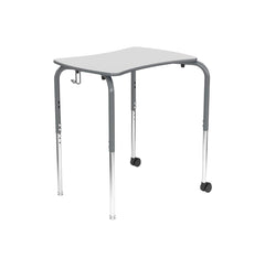 DESK - CLASSROOM SELECT - INSPO STACKING STUDY TOP - 26X20 BOWTIE - TITANIUM FRAME - 22-1/2-31-1/2 INCH ADJ HEIGHT - MARKERBOARD - SPECIFY TOP COLOR - PAINTED - SPECIFY EDGE COLOR - GLIDE