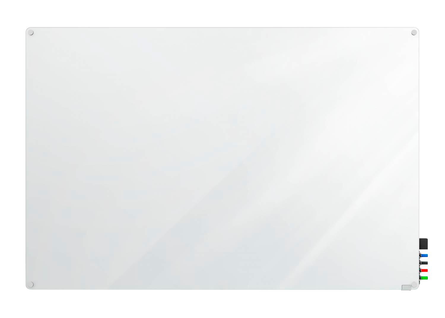 MARKERBOARD - GHENT - HARMONY MAGNETIC GLASSBOARD W/ STANDOFFS - RADIUS CORNERS - 4 H X 5 W FT - SPECIFY BOARD COLOR