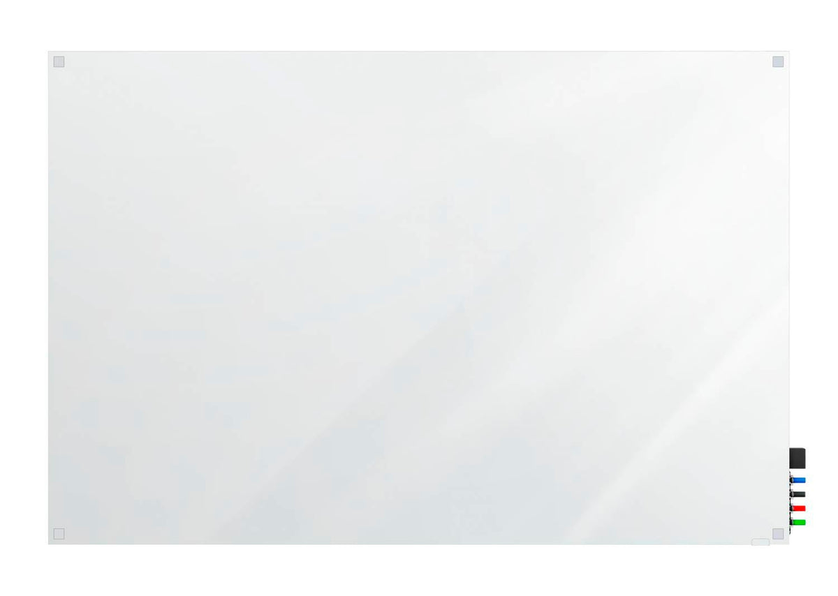 MARKERBOARD - GHENT - HARMONY MAGNETIC GLASSBOARD W/ STANDOFFS - SQUARE CORNERS - 4 H X 5 W FT - SPECIFY BOARD COLOR