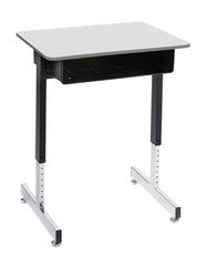 DESK - CLASSROOM SELECT - ROYAL SEATING 1600 PEDESTAL LEG DESK - 20 X 26 IN - LAMINATE - PAINTED - SPECIFY TOP COLOR - SPECIFY EDGE COLOR - BOOKBOX