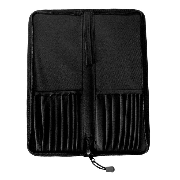 Black Zipped Brush Folder