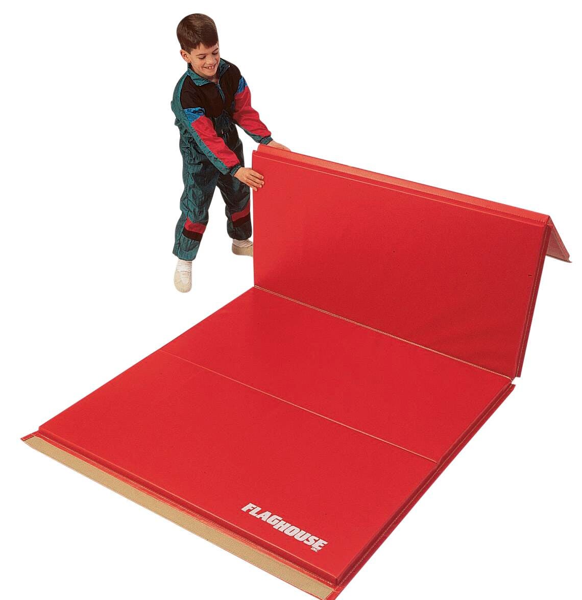 FLAGHOUSE - DELUXE 2 FOOT FOLDING PANELS 1-3/8 INCH THICK CROSS-LINK POLYETHYLENE MAT - 4 SIDE HOOK AND LOOP - 4 FT X 8 FT - SPECIFY MAT COLOR 1 - SPECIFY MAT COLOR 2