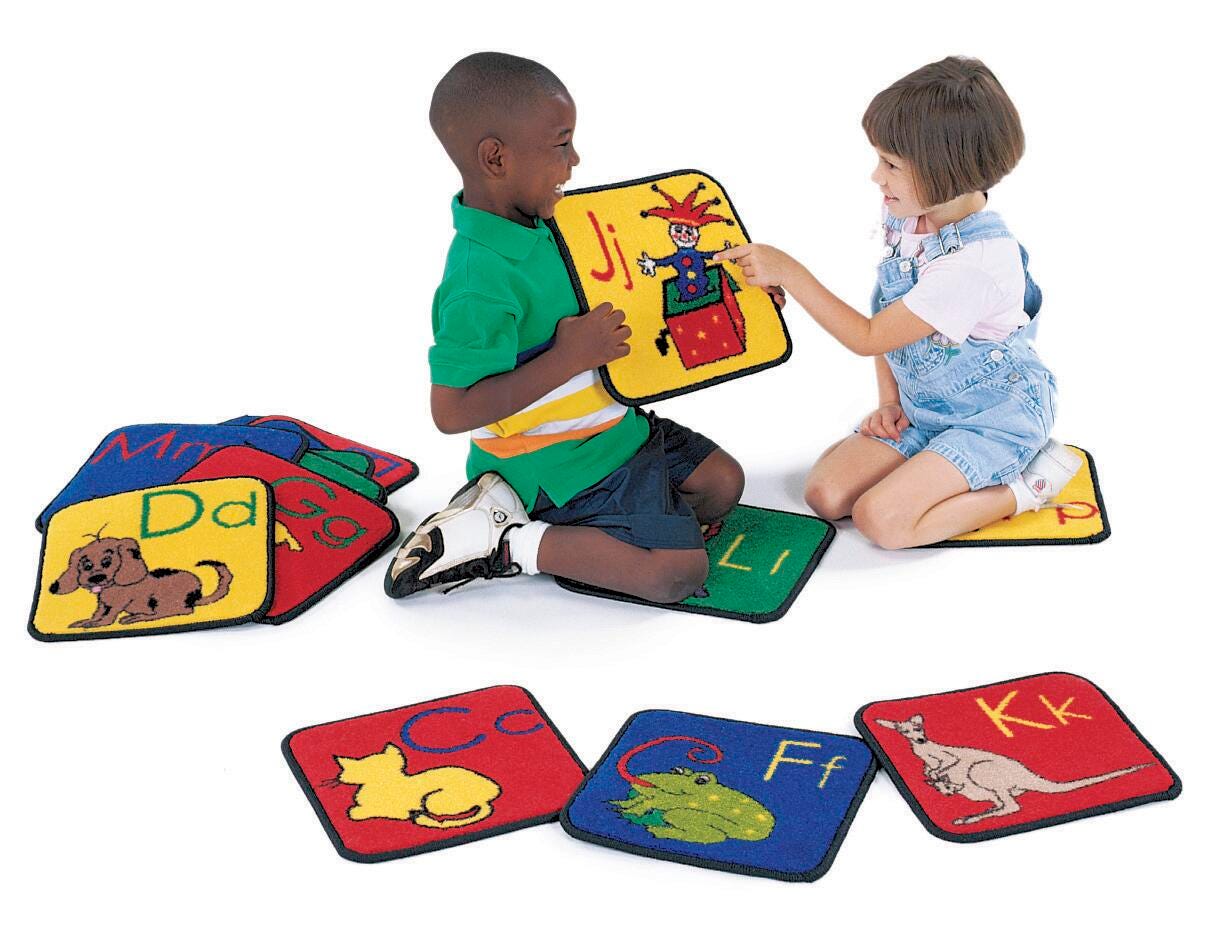 CARPETS FOR KIDS KIDSVALUE PLUS ABC PHONIC SEATING - 12-INCH SQUARES - SET OF 26